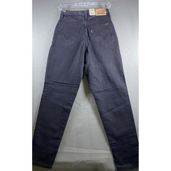 Levi's Mom Jeans‎ Women's 25 x 27 Black Distressed Pants High Waist Denim Casual - Picture 3 of 16